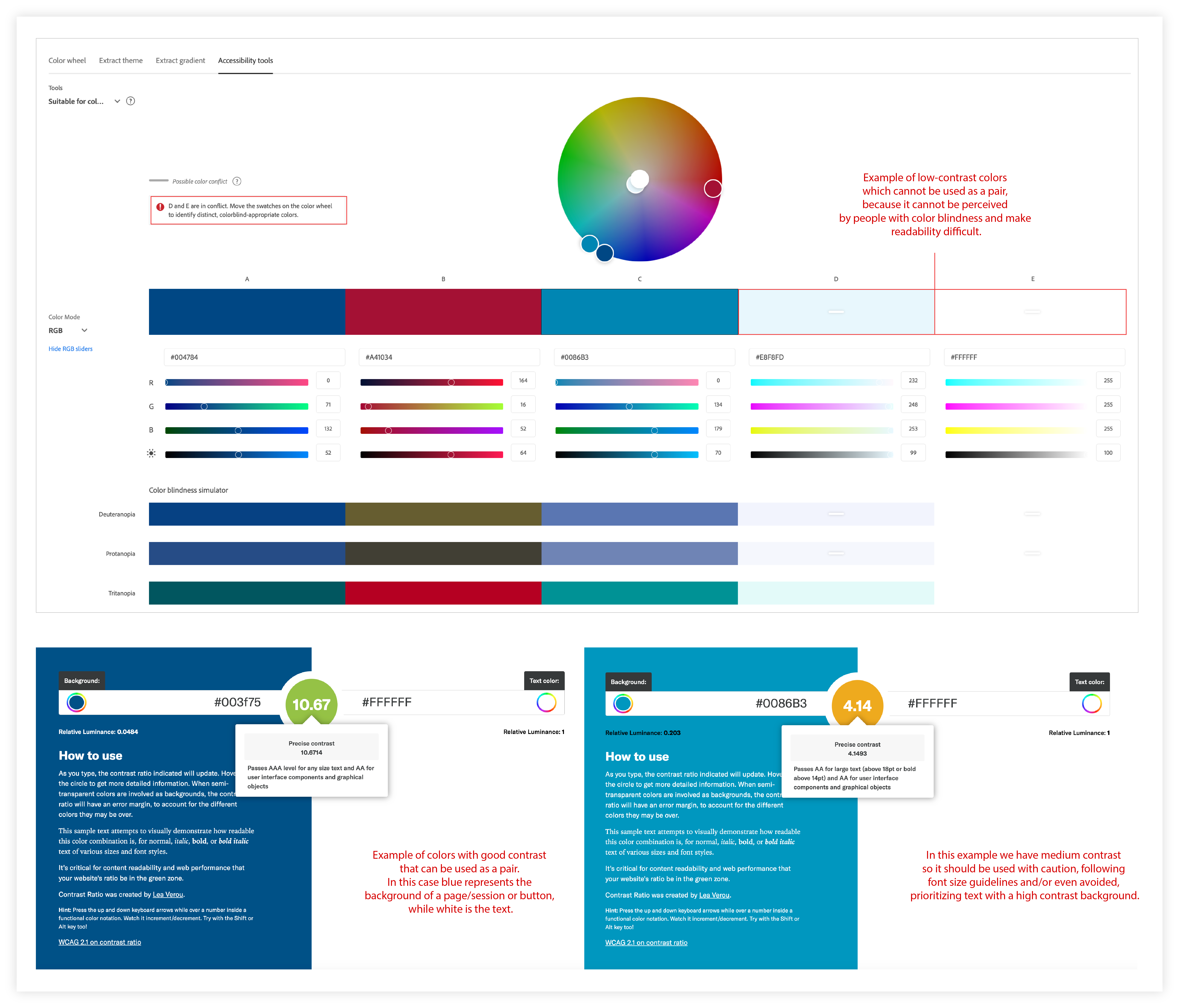 COLOR CONTRAST TOOLS EXAMPLES