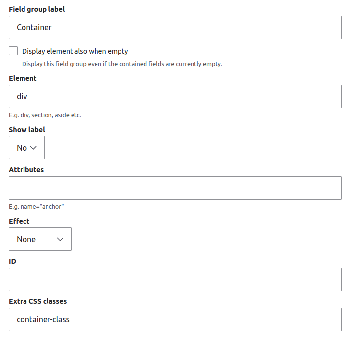 Field Groups