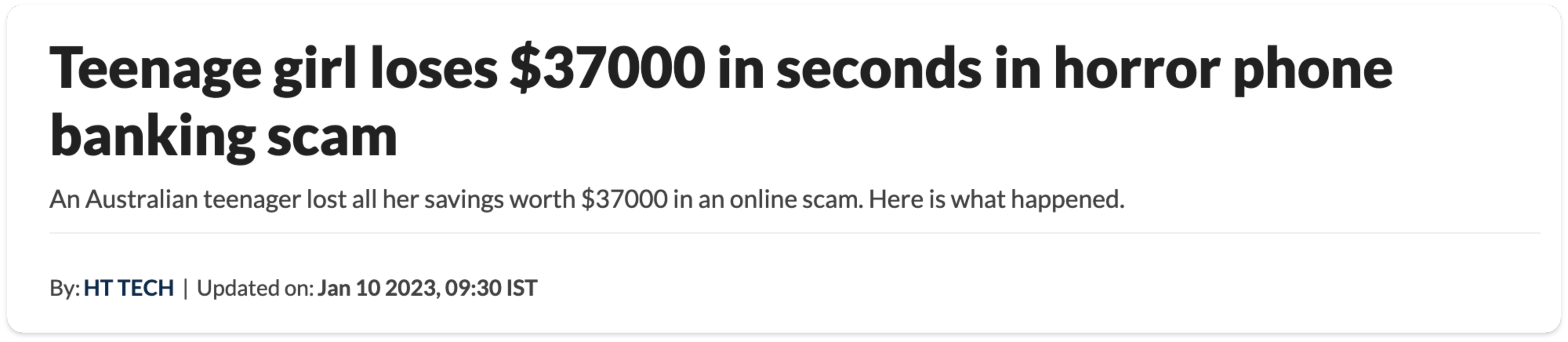 teenage girl loses her savings in an online scam